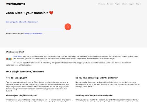 
                            9. Zoho Sites - website builder | iwantmyname