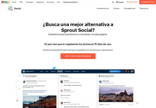 
                            3. Zoho Social - Una gran alternativa a Sprout Social.