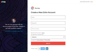 
                            1. Zoho Survey - Instantly sign up for free