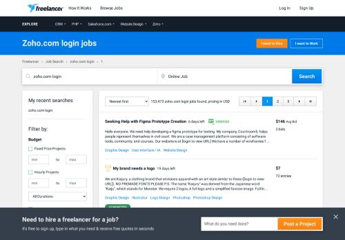 
                            8. Zoho.com login Jobs, Employment | Freelancer