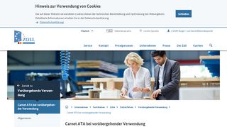 
                            13. Zoll online - Carnet ATA bei vorübergehender Verwendung