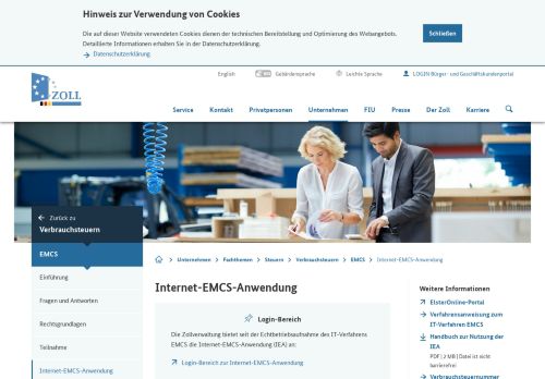
                            2. Zoll online - Internet-EMCS-Anwendung
