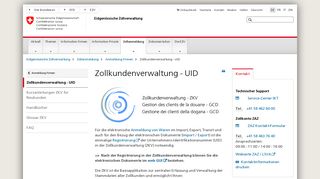
                            2. Zollkundenverwaltung - UID - Eidgenössische Zollverwaltung - Admin.ch