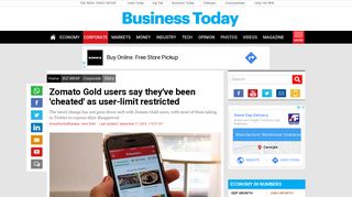 
                            10. Zomato Gold users say they've been 'cheated' as user-limit restricted