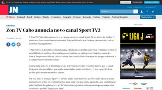 
                            9. Zon TV Cabo anuncia novo canal Sport TV3 - Jornal de Notícias