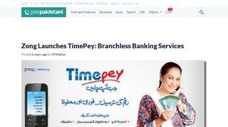 
                            8. Zong Launches TimePey: Branchless Banking Services - ...