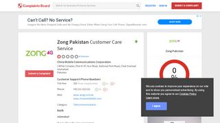 
                            11. Zong Pakistan Customer Service, Complaints and Reviews