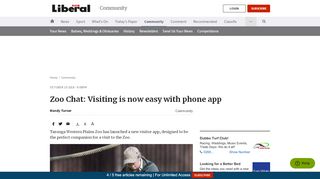 
                            5. Zoo Chat: Visiting is now easy with phone app | Daily Liberal
