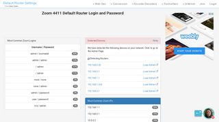Zoom 4411 Default Router Login and Password - Clean CSS