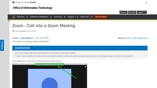 
                            6. Zoom - Call into a Zoom Meeting | Office of Information Technology