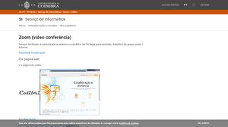 
                            7. Zoom / Colibri - Serviço de Informática - Universidade de Coimbra