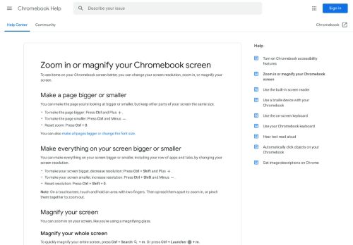 
                            10. Zoom in or magnify your Chromebook screen - Chromebook Help