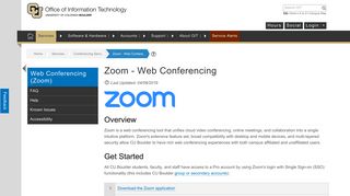 
                            11. Zoom - Web Conferencing | Office of Information Technology