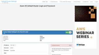 
                            3. Zoom X5 Default Router Login and Password - Clean CSS