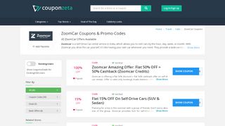 
                            7. ZoomCar Coupons, 30% OFF Promo Codes & Self Drive Car Offers