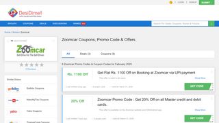 
                            12. Zoomcar Coupons, Promo code, Offers & Deals - February 2019