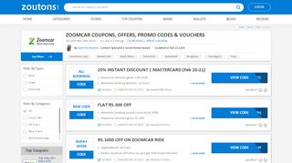 
                            6. Zoomcar Coupons, Promo Codes (Feb 22-23): Flat Rs.800/- Off, Zoom ...