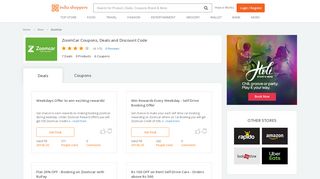 
                            12. Zoomcar Promo Code In India - IndiaShoppers