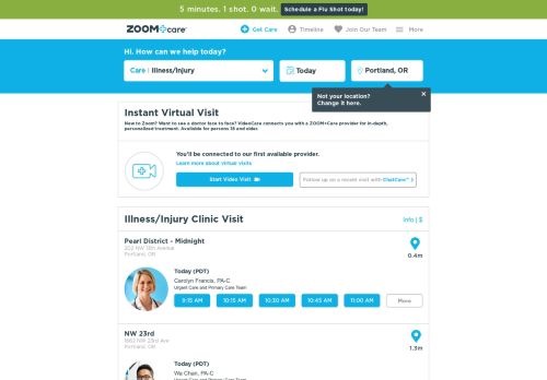 
                            2. ZOOM+Care: Urgent Care | Portland & Seattle