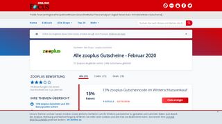 
                            9. Zooplus Gutscheine: 10% Rabatt - Februar 2019 - Focus