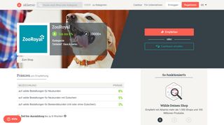 
                            9. ZooRoyal - bis zu 8% Prämie für's Freunde werben oder Cashback