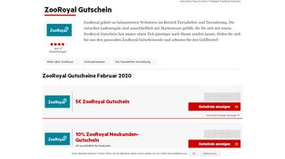 
                            4. ZooRoyal Gutschein Februar 2019 | Jetzt 20% + 6€ Rabatt nutzen