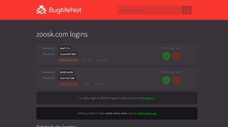 
                            11. zoosk.com passwords - BugMeNot