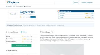 
                            10. Zopper POS Reviews and Pricing - 2019 - Capterra