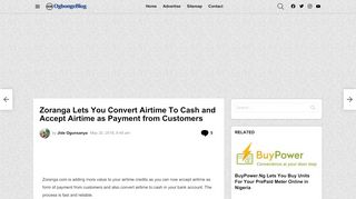 
                            5. Zoranga Lets You Convert Airtime To Cash and Accept Airtime as ...