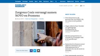 
                            10. Zorgreus Cosis vervangt namen NOVO en Promens - Drenthe - DVHN.nl