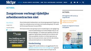 
                            12. Zorgstroom verlengt tijdelijke arbeidscontracten niet - Skipr