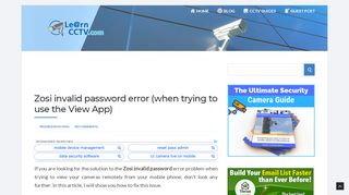 
                            9. Zosi invalid password error (when trying to use the View App) - Learn ...