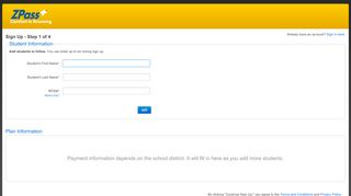 
                            11. ZPass+ Sign Up: Step 1