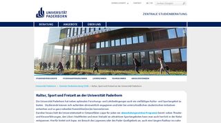 
                            9. ZSB - Kultur, Sport und Freizeit an der Universität Paderborn ...