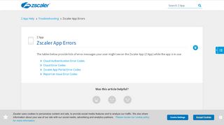 
                            9. Zscaler App Errors | Zscaler