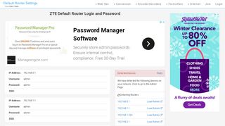 
                            2. ZTE Default Router Login and Password - Clean CSS