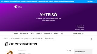 
                            10. ZTE MF 910 reititin - Telia Yhteisö