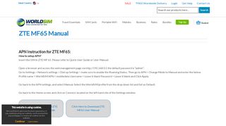 
                            3. ZTE MF65 Manuals - WorldSIM
