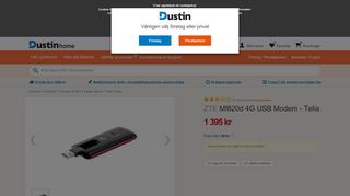 
                            13. ZTE Mf820d 4G USB Modem - Telia | Dustinhome.se