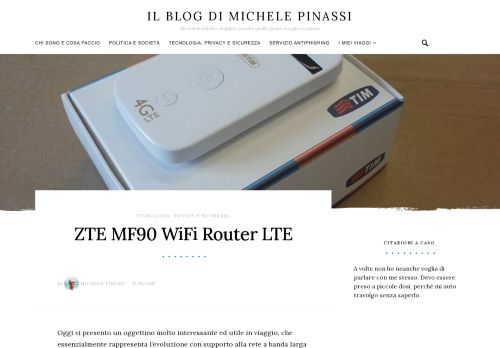 
                            12. ZTE MF90 WiFi Router LTE • Un babbo #smart - Michele Pinassi