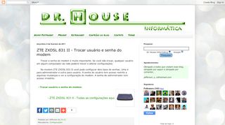 
                            11. ZTE ZXDSL 831 II - Trocar usuário e senha do modem - Dr House ...