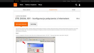 
                            5. ZTE ZXDSL 831 - konfiguracja połączenia z Internetem - ZTE ZXDSL ...
