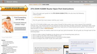 
                            13. ZTE ZXHN H208N Router Open Port Instructions - Port Forward