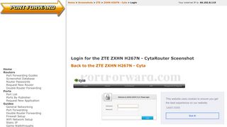 
                            7. ZTE ZXHN H267N - Cyta Login Router Screenshot - PortForward.com