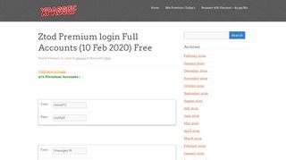 
                            4. Ztod Premium login Full Accounts - xpassgf