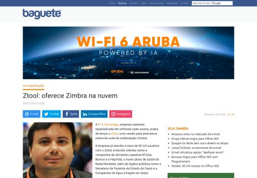 
                            12. Ztool: oferece Zimbra na nuvem | Notícias | Baguete