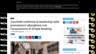 
                            11. Zucchetti conferma la leadership nelle prenotazioni alberghiere con l ...