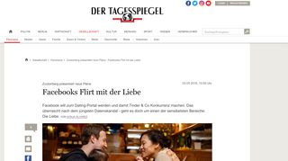 
                            8. Zuckerberg präsentiert neue Pläne : Facebooks Flirt mit der Liebe ...