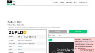 
                            4. Zuflo.IO ICO - Check The ZFL Token Price & Performance | ICO Watch ...