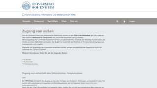 
                            5. Zugang von außen - KIM Uni Hohenheim